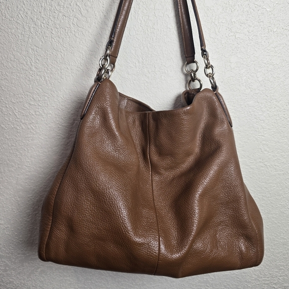 Coach New York Brown pebbled leather slouch handbag See Photos - Picture 3 of 16